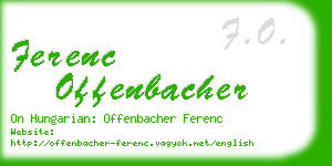 ferenc offenbacher business card